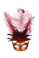 Venetiaans masker rode veer