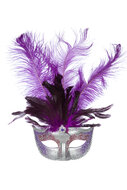 Venetiaans masker paarse veer