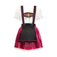 Dirndl jurk Cherry roze-zwart