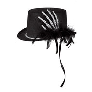 Hoge hoed zwart met glitterhand