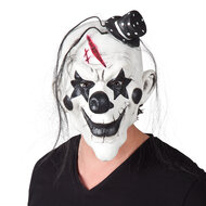 Latex masker Psycho clown zwart wit