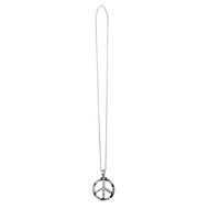 Peace ketting metaal zilverkleur