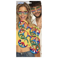 Set partybrillen hippie 3 stuks