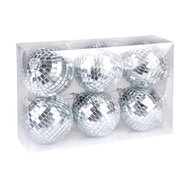 Discoballen 6 stuks zilver