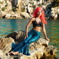 Pruik zeemeermin Sirena rood