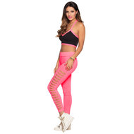 Legging met gaten roze