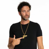 Ketting pistool goud 2pac