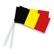 Zwaaivlaggetje papier Belgi&euml; 50 stuks