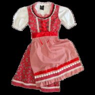 Dirndl jurkje rood-wit bloementjes kinderen