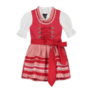 Dirndl jurkje rood-wit bloementjes kinderen