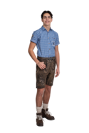 Lederhosen kort model antiek look bruin