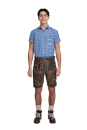 Lederhosen kort model antiek look bruin