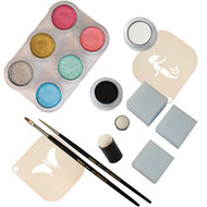 Grimas Palette Water Make-up Pearl set 6 kleuren basis