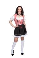 Dirndl jurk Lise rood-wit geblokt