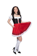 Dirndl jurk Gabi rood-zwart