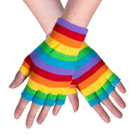 Vingerloze handschoenen regenboog
