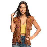 Hippie vest met steentjes volwassenen