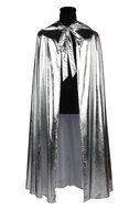 Venetiaanse cape luxe met capuchon zilver