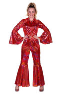 Catsuit disco dame rood