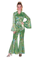 Catsuit disco dame groen