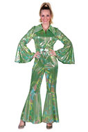 Catsuit disco dame groen