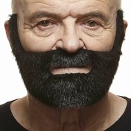 Baard met snor Fabian zwart zelfklevend