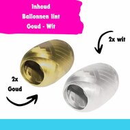 Lint goud en wit set - 20 meter per rol