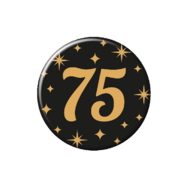 Button Classy Zwart-Goud - 75 jaar