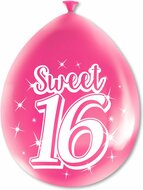 Sweet 16 Ballonnen - 8 stuks