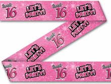 Sweet 16 Afzetlint Roze - 12 meter