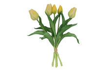 Kunstboeket Tulpen - Kunstbloem Geel - 5 Stuks - 3D geprint
