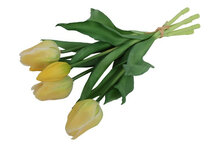 Kunstboeket Tulpen - Kunstbloem Geel - 5 Stuks - 3D geprint