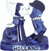 Magneet kussend paartje Delfts blauw