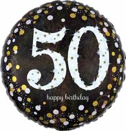 Folieballon 50 sparkling happy birthday