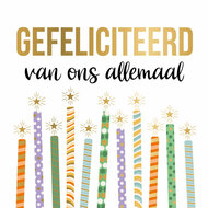Wenskaart Daisy XL - Gefeliciteerd van ons Allemaal - met Envelop