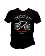 T-shirt zwart Holland enjoy the ride heren