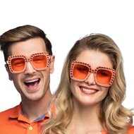 Partybril Bling bling oranje