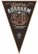 Puntvlag - Abraham 50 - Zwart-Goud