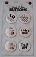 Button Sarah 50 - Verjaardag 50 - 6 stuks