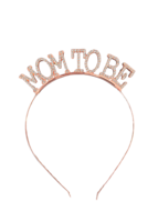 Diadeem Gender Reveal - Mom To Be - Ros&eacute; Goud met Steentjes