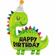Folieballon - Happy Birthday Dino Hoedje