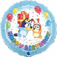 Folieballon - Happy Birthday - Bluey
