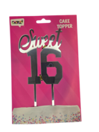 Taartprikker - Sweet 16 Jaar - Cake Topper Zilver