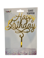 Taartprikker - Happy Birthday - Cake Topper Goud
