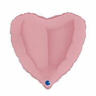 Folieballon Hart Mat - Roze - 45 cm