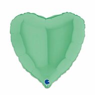 Folieballon Hart Mat - Groen - 45 cm