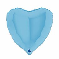 Folieballon Hart Mat - Blauw - 45 cm