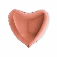 Folieballon Hart Groot - Rosé Goud - 91 cm - Helium- en Luchtvulling