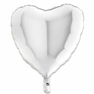 Folieballon wit hart 43 cm