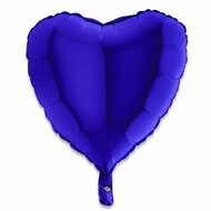 Folieballon Hart - Capriblauw - 45 cm